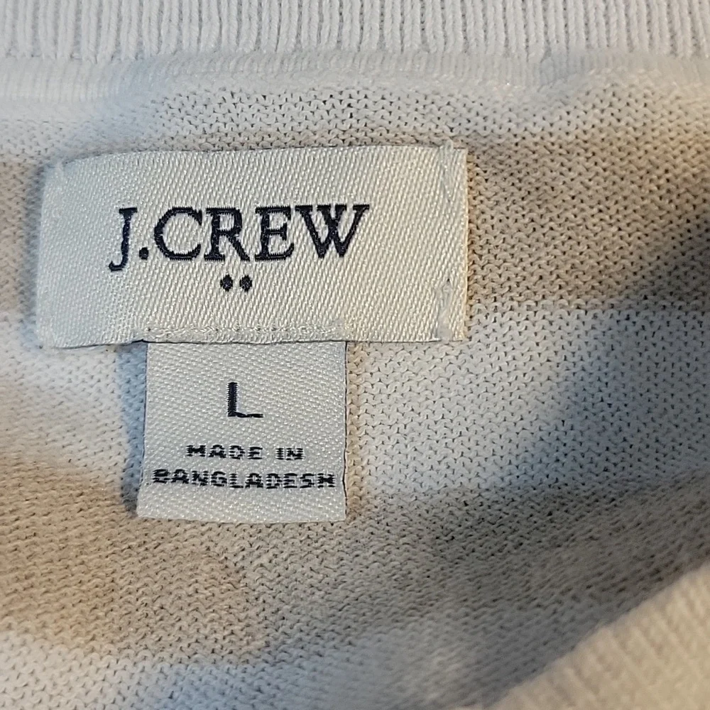 J. Crew Tan and Cream Crew Neck‎ Sweater